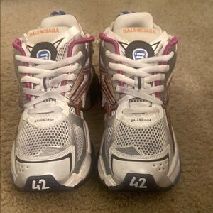 Balenciaga Sneakers - White, Pink, and Blue